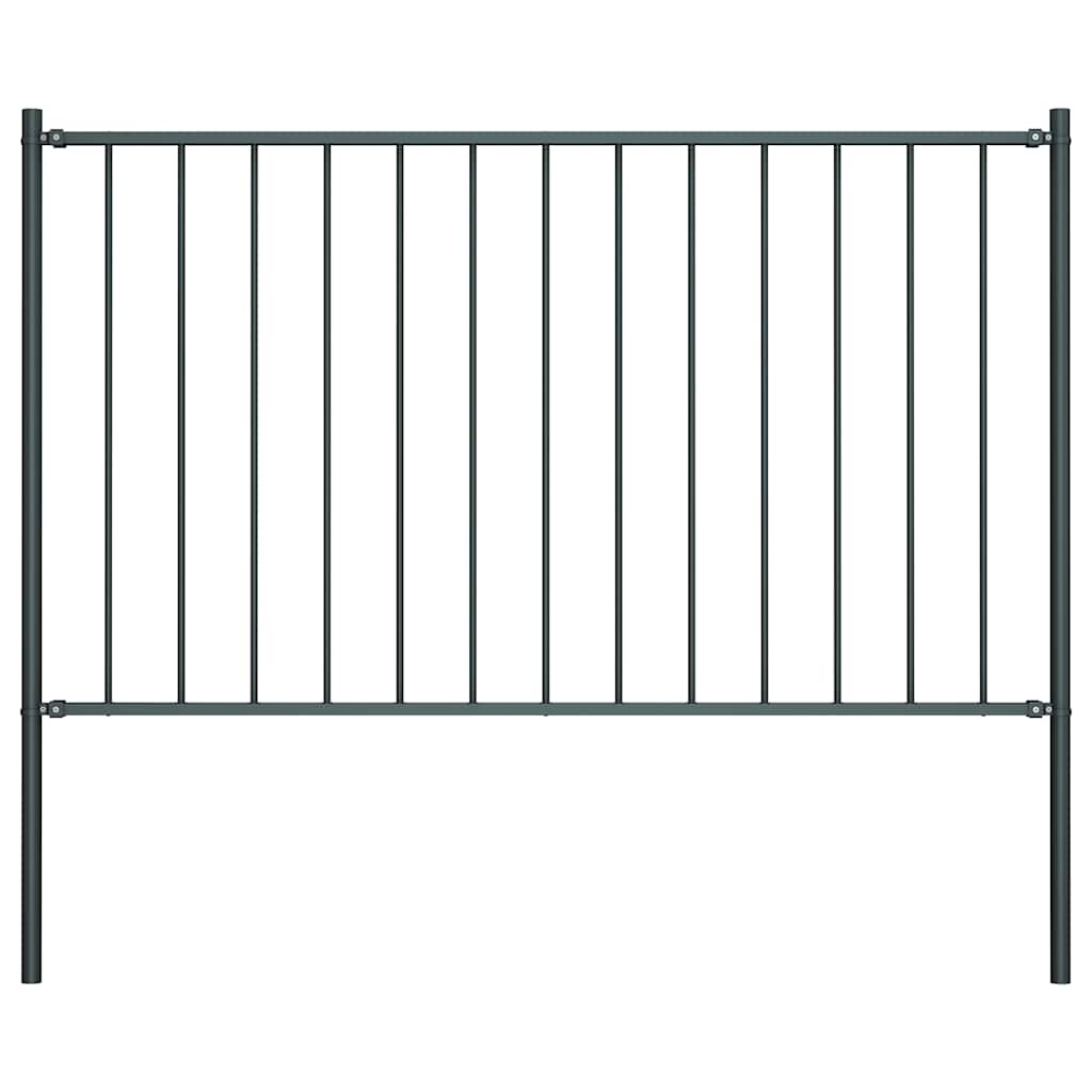 vidaXL Plotový panel Woerden se sloupky ocelový 1,7x1 m antracitový