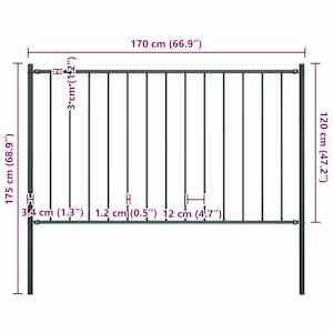 Plotový panel Woerden se sloupky ocelový 1,7x1,25 m antracitový - obrázek 4