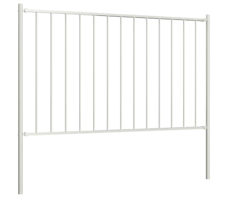 vidaXL Fence Panel with Posts Powder-coated Steel 1.7x0.75 m White