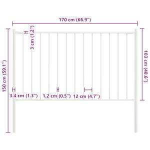 Plotový panel Woerden se sloupky ocelový 1,7x1 m bílý - obrázek 4