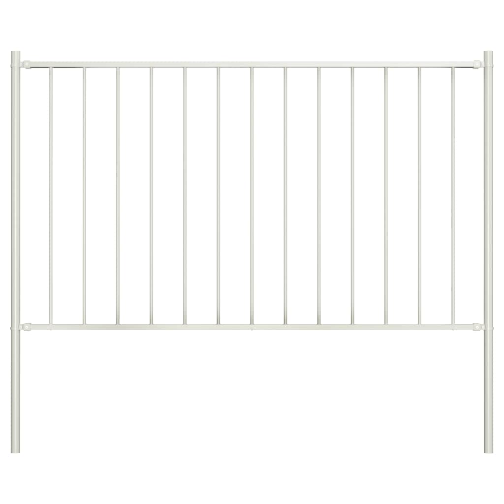 vidaXL Plotový panel Woerden se sloupky ocelový 1,7x1,25 m bílý