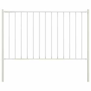 Plotový panel Woerden se sloupky ocelový 1,7x1,25 m bílý - obrázek 1