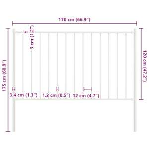 Plotový panel Woerden se sloupky ocelový 1,7x1,25 m bílý - obrázek 4