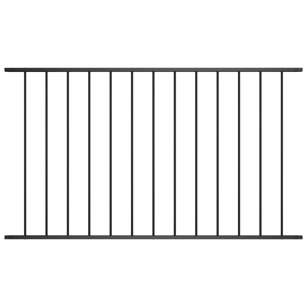 vidaXL Panou de gard, negru, 1,7 x 1 m, oțel vopsit electrostatic