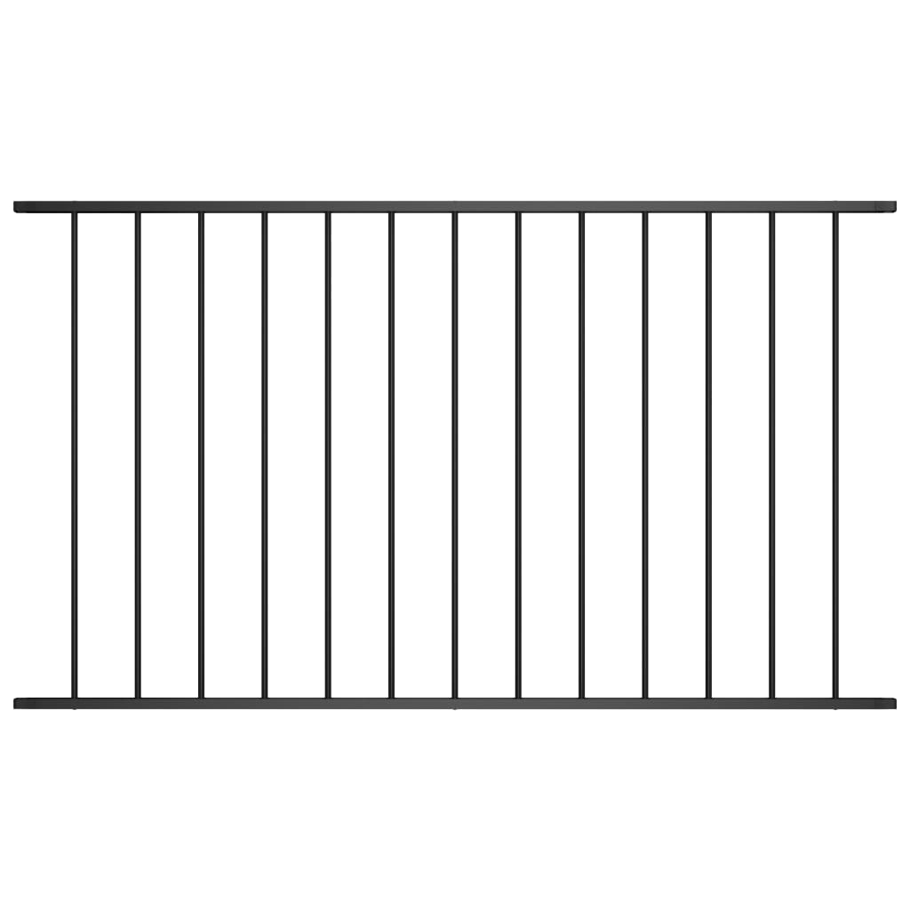 vidaXL Zaunfeld Pulverbeschichteter Stahl 1,7 x 1,25 m Schwarz