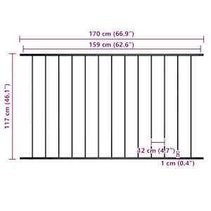 Plotový panel Woerden práškově lakovaná ocel 1,7 x 1,17 m černý - obrázek 4