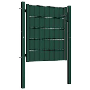 Plotová branka PVC a ocel 100 x 81 cm zelená - obrázek 2