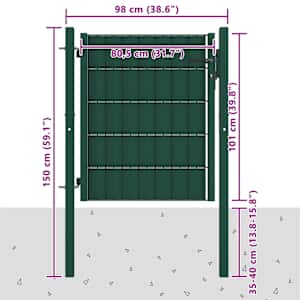 Plotová branka PVC a ocel 100 x 100 cm zelená - obrázek 4