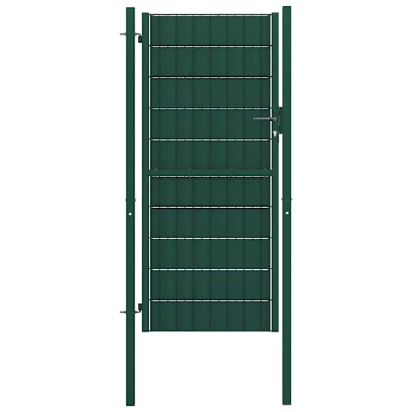 vidaXL aiav&auml;rav PVC ja terasest, 100 x 124 cm, roheline