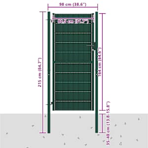 Plotová branka PVC a ocel 100 x 164 cm zelená - obrázek 4