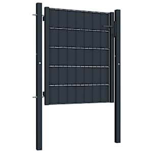 Plotová branka PVC a ocel 100 x 100 cm antracitová - obrázek 2