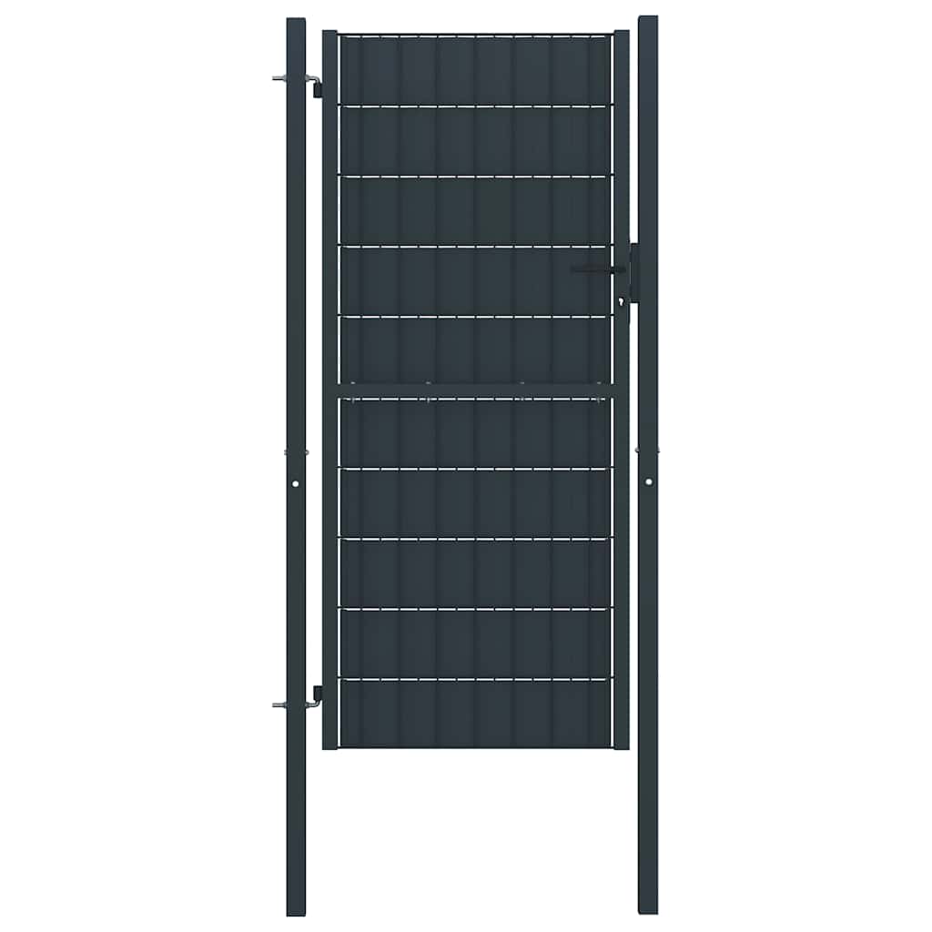 vidaXL Plotová branka PVC a ocel 100 x 124 cm antracitová