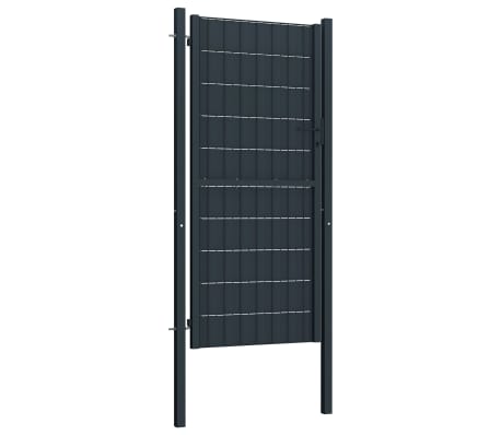 vidaXL Порта за ограда, PVC и стомана, 100x204 см, антрацит