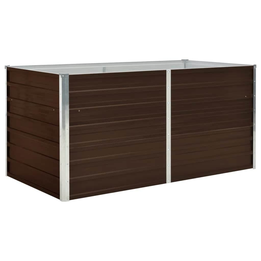 

vidaXL Raised Garden Bed Brown 63"x31.5"x30.3" Galvanized Steel
