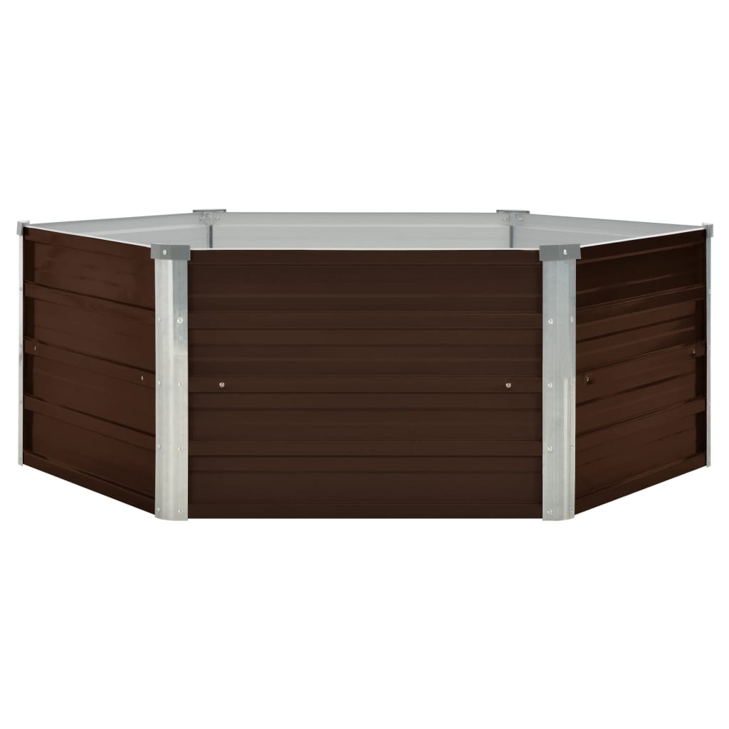 vidaXL Plantenbak verhoogd 129x129x46 cm gegalvaniseerd staal bruin afbeelding