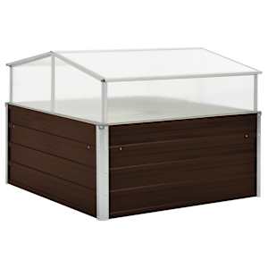 vidaXL kasvuhoone pruun 100 x 100 x 85 cm, tsingitud teras