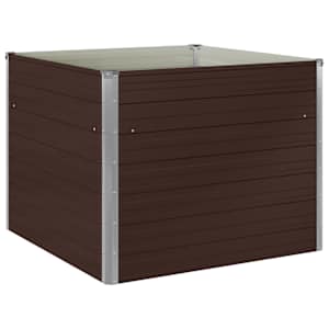 vidaXL k&otilde;rgendatud peenrakast pruun 100 x 100 x 77 cm, tsingitud teras