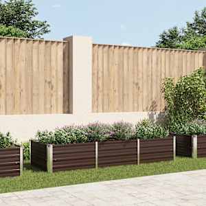 Visoka greda rjava 240x80x45 cm pocinkano jeklo