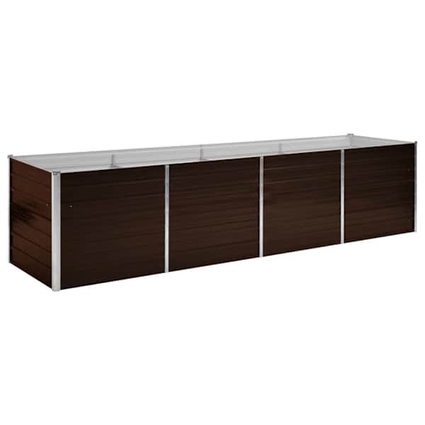 vidaXL aia taimelava pruun 320 x 80 x 77 cm tsingitud teras