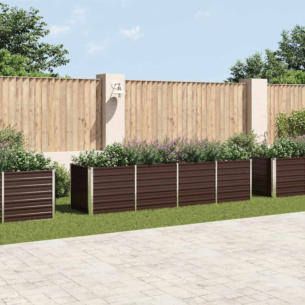 Thumbnail - vidaXL Garten-Hochbeet Braun 320 x 80 x 77 cm Verzinkter Stahl