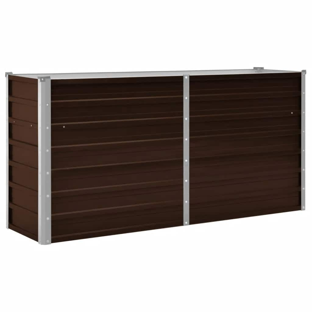 VidaXL Lit Surélevé De Jardin Marron 160x40x77 Cm Acier Galvanisé