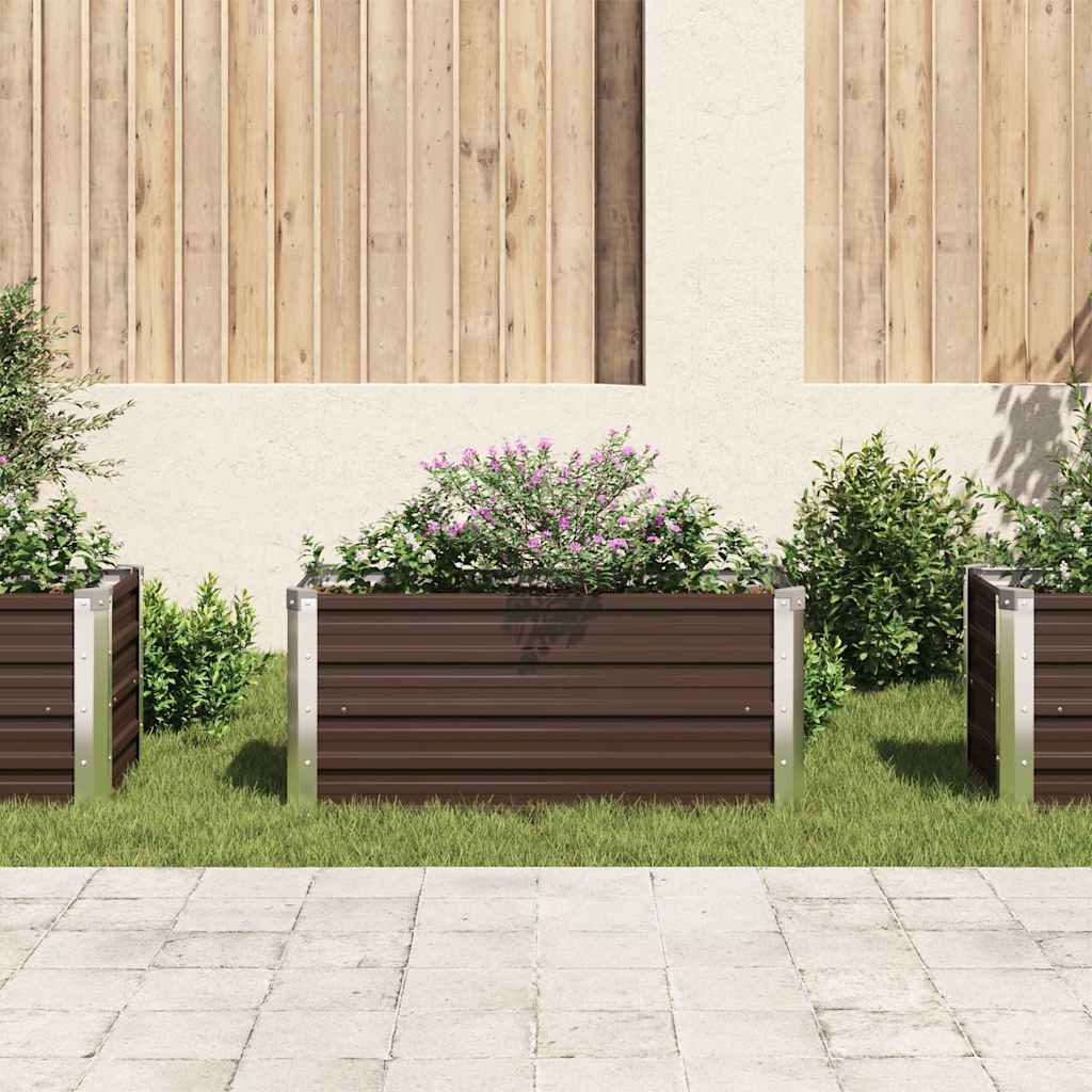 vidaXL Plantenbak verhoogd 100x40x45 cm gegalvaniseerd staal bruin afbeelding