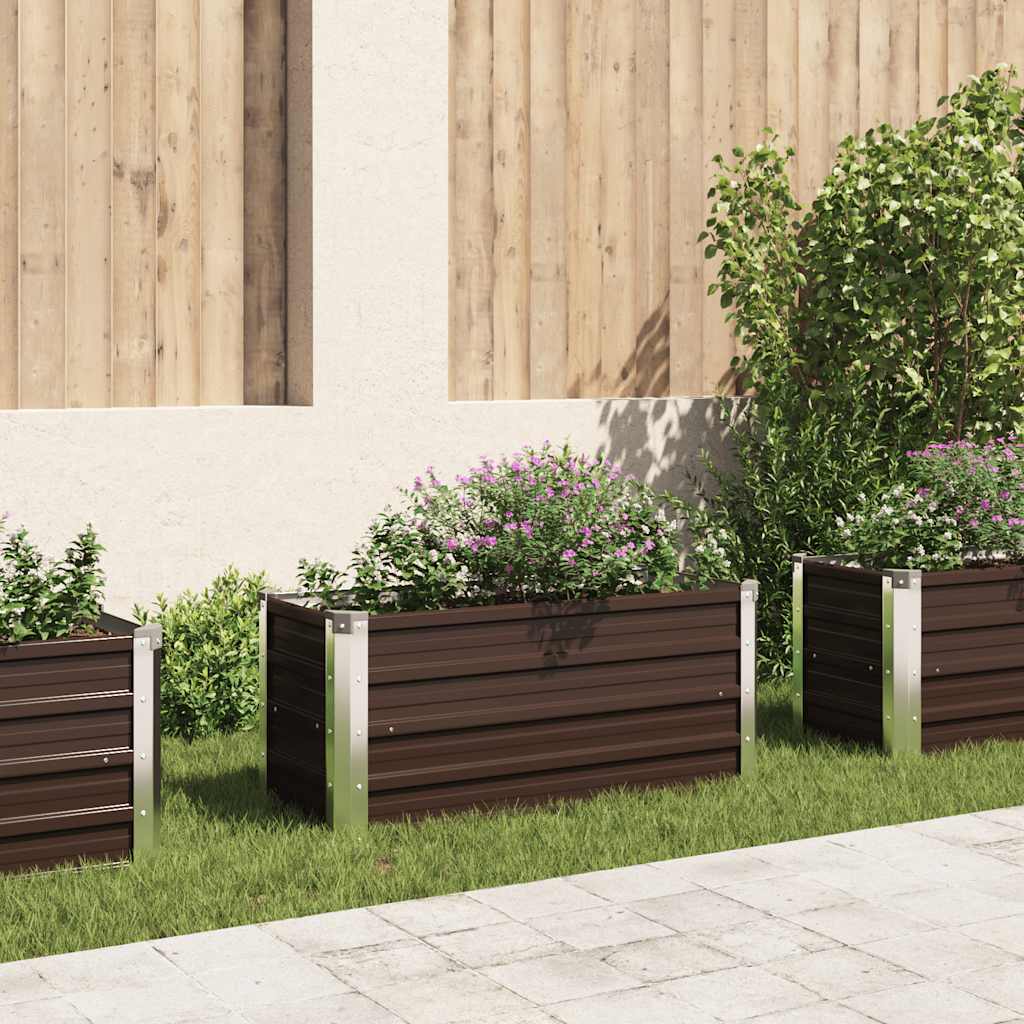 vidaXL Garten-Hochbeet Braun 100 x 40 x 45 cm Verzinkter Stahl