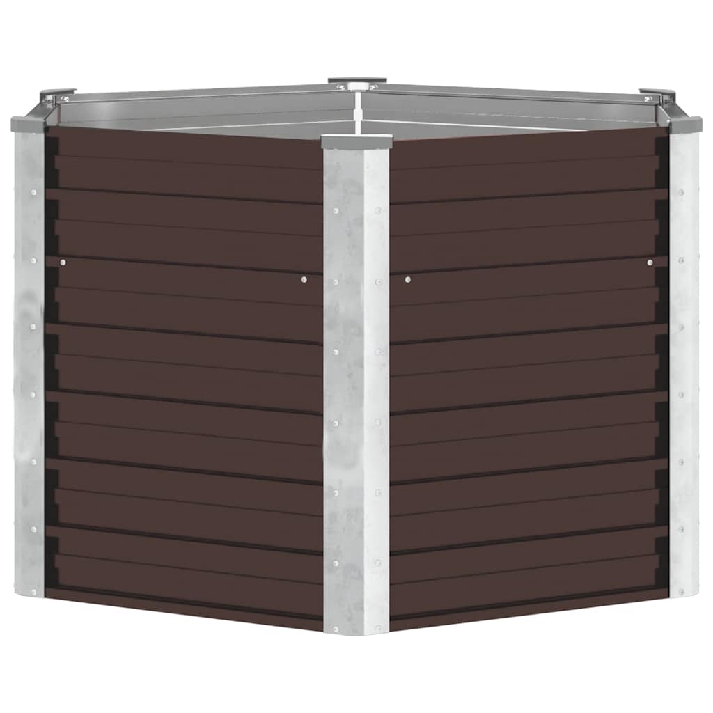 vidaXL Vyvýšený záhradný záhon, hnedý 129x129x77 cm, pozinkovaná oceľ