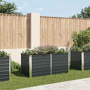 Dvignjeno cvetlično korito antracitno 160x80x77 cm jeklo