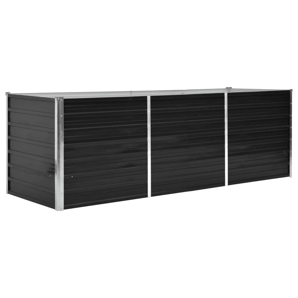 vidaXL Vyvýšený záhon antracitový 240 x 80 x 77 cm pozinkovaná ocel