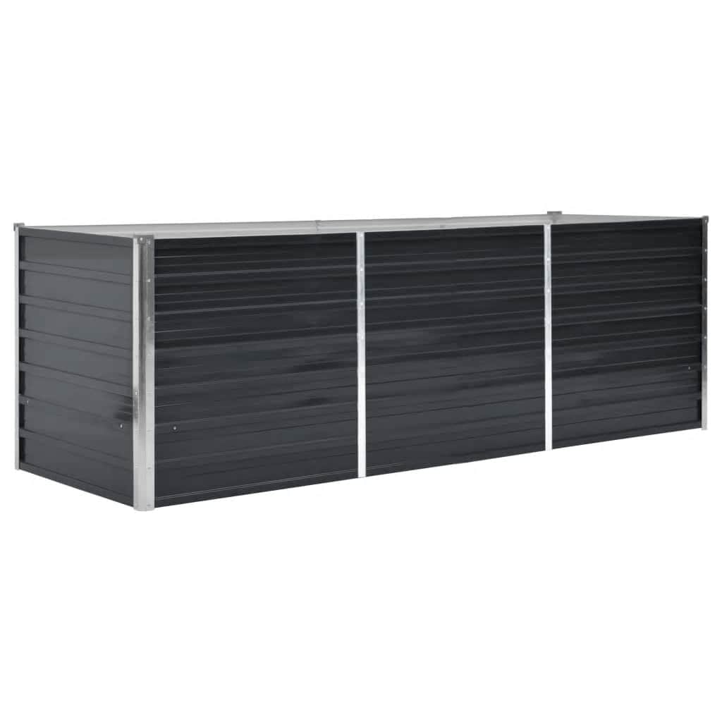 vidaXL Vyvýšený záhon antracitový 240 x 80 x 77 cm pozinkovaná ocel