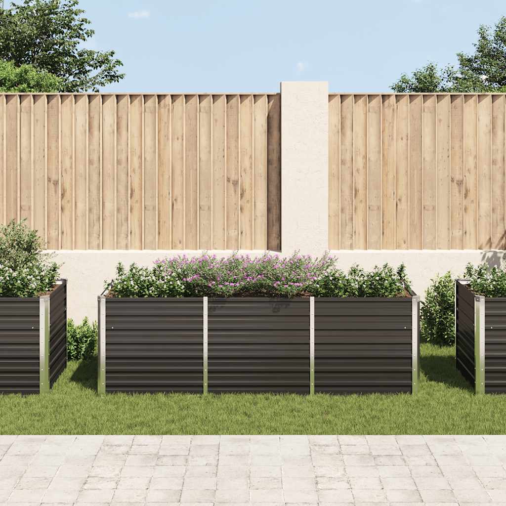 vidaXL Plantenbak verhoogd 240x80x77 cm gegalvaniseerd staal antraciet afbeelding