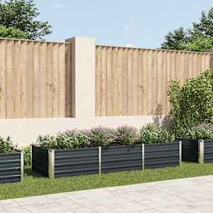 Visoka greda antracitna 240x80x45 cm pocinkano jeklo