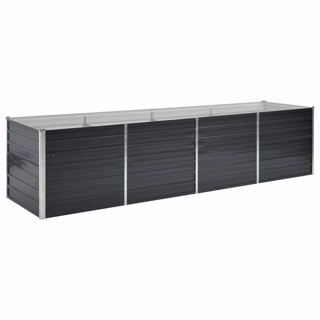 vidaXL Vyvýšený záhon antracitový 320 x 80 x 77 cm pozinkovaná ocel
