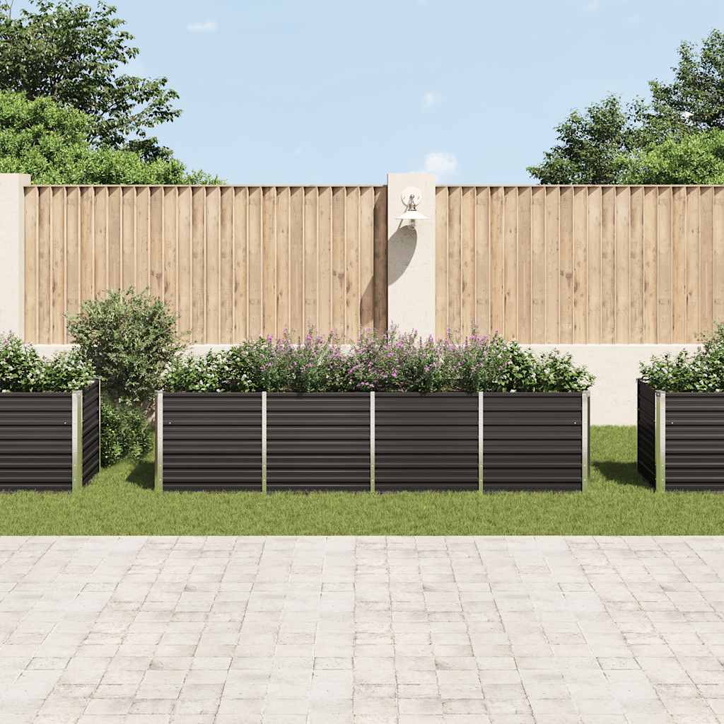 vidaXL Plantenbak verhoogd 320x80x77 cm gegalvaniseerd staal antraciet afbeelding
