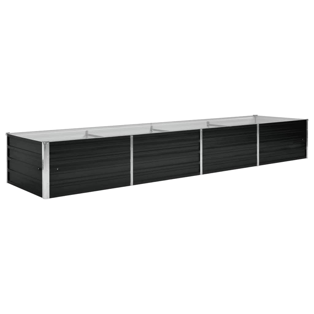vidaXL Vyvýšený záhon antracitový 320 x 80 x 45 cm pozinkovaná ocel