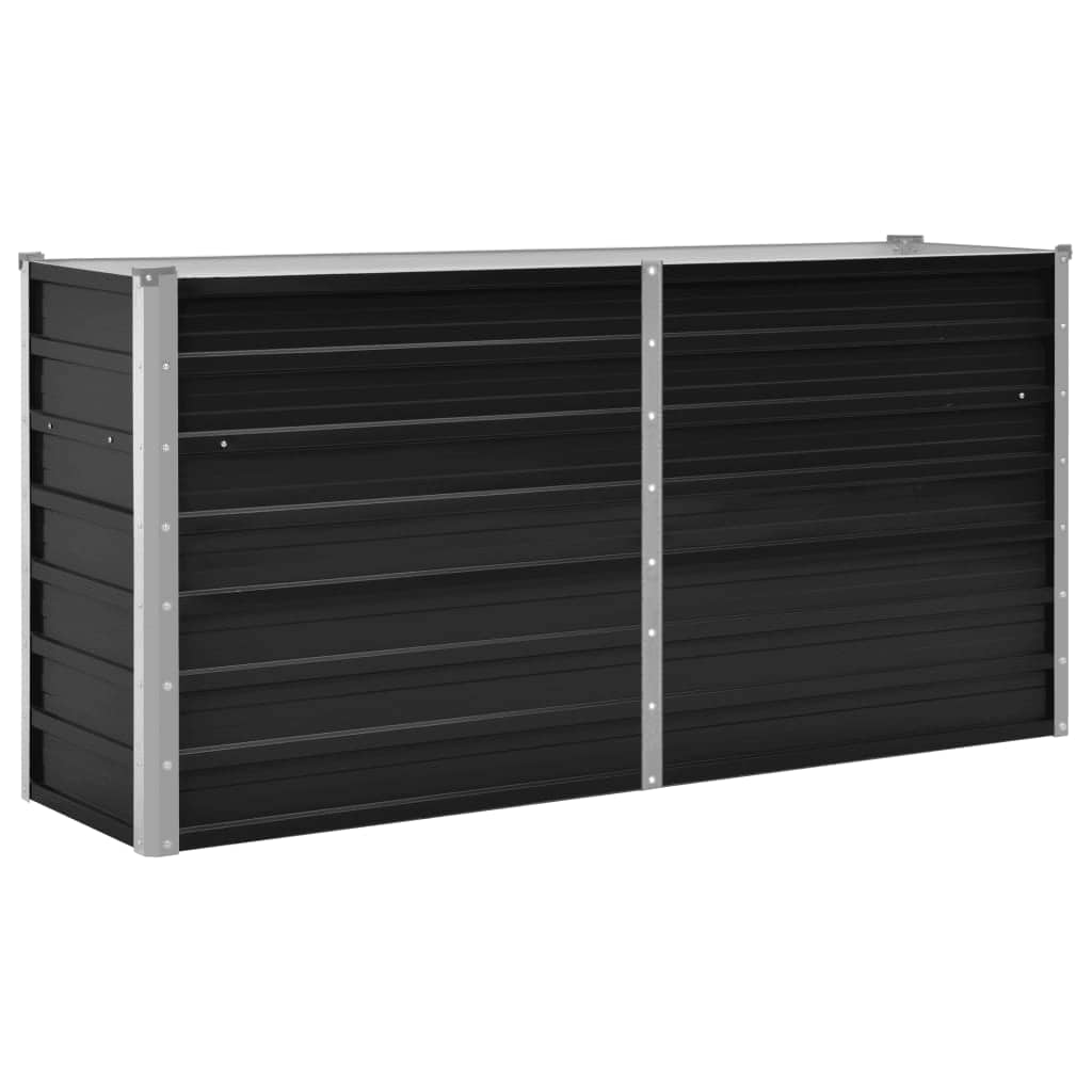 

vidaXL Garden Raised Bed Anthracite 63"x15.7"x30.3" Galvanized Steel