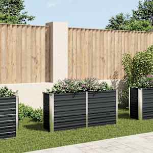 Visoka greda antracitna 160x40x77 cm pocinkano jeklo