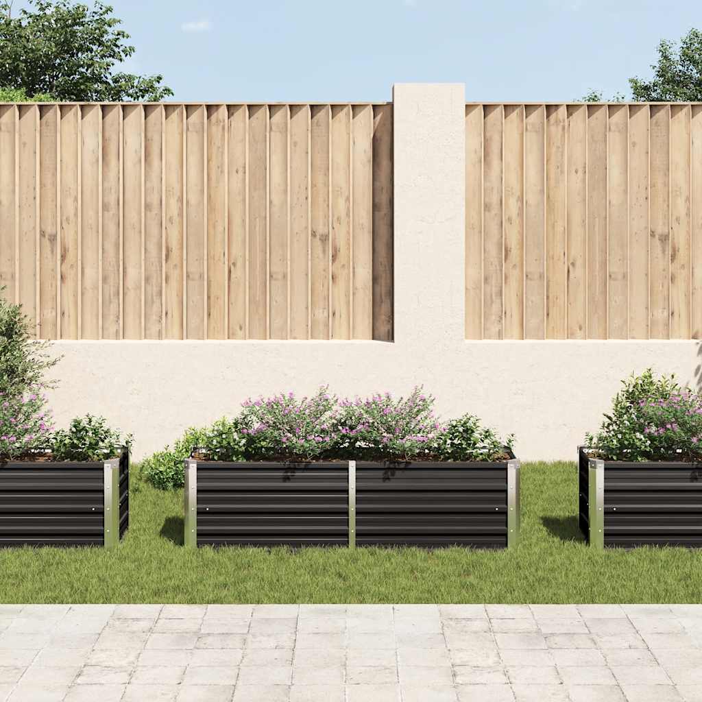 vidaXL Plantenbak verhoogd 160x40x45 cm gegalvaniseerd staal antraciet afbeelding