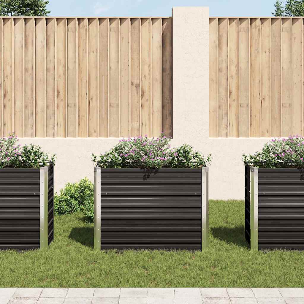 vidaXL Plantenbak verhoogd 100x40x77 cm gegalvaniseerd staal antraciet afbeelding