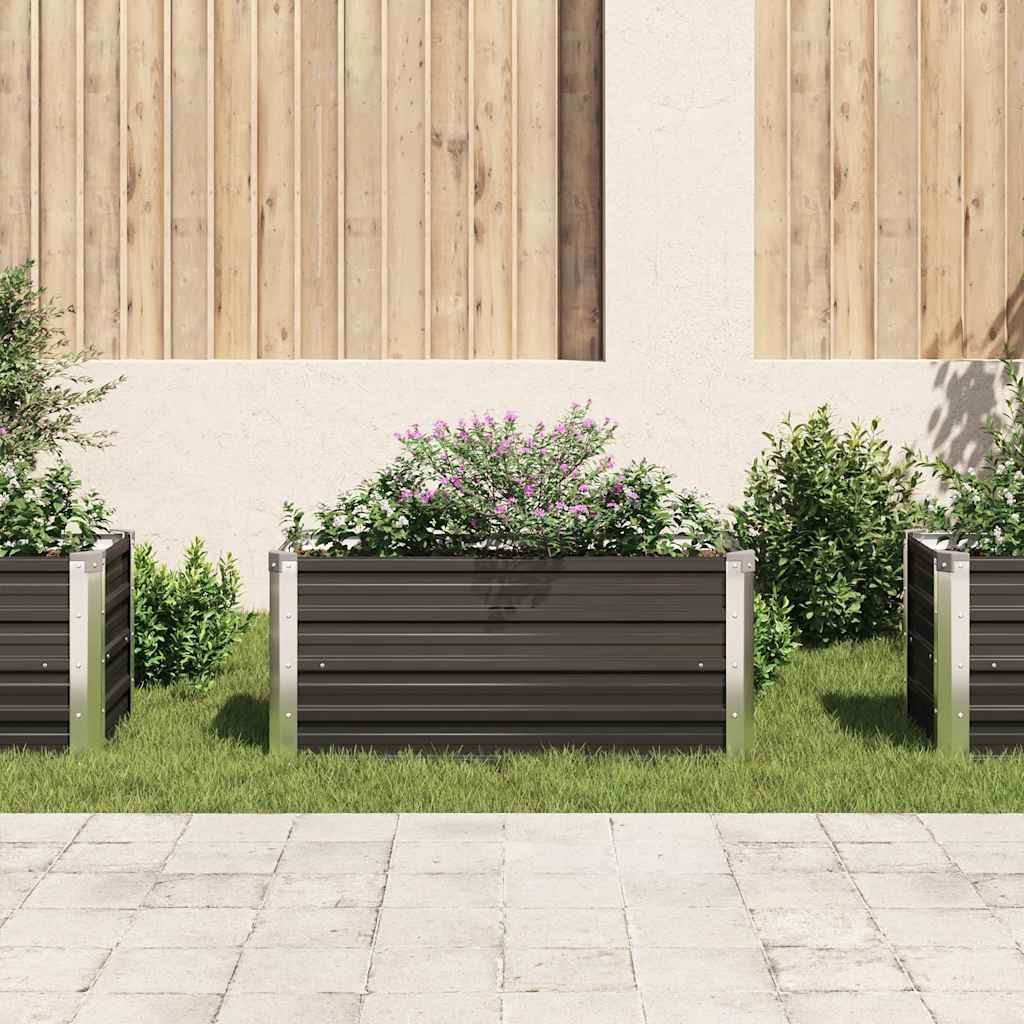 vidaXL Plantenbak verhoogd 100x40x45 cm gegalvaniseerd staal antraciet afbeelding