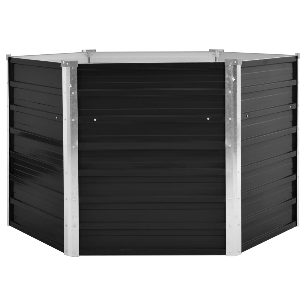 vidaXL Plantenbak verhoogd 129x129x77cm gegalvaniseerd staal antraciet afbeelding