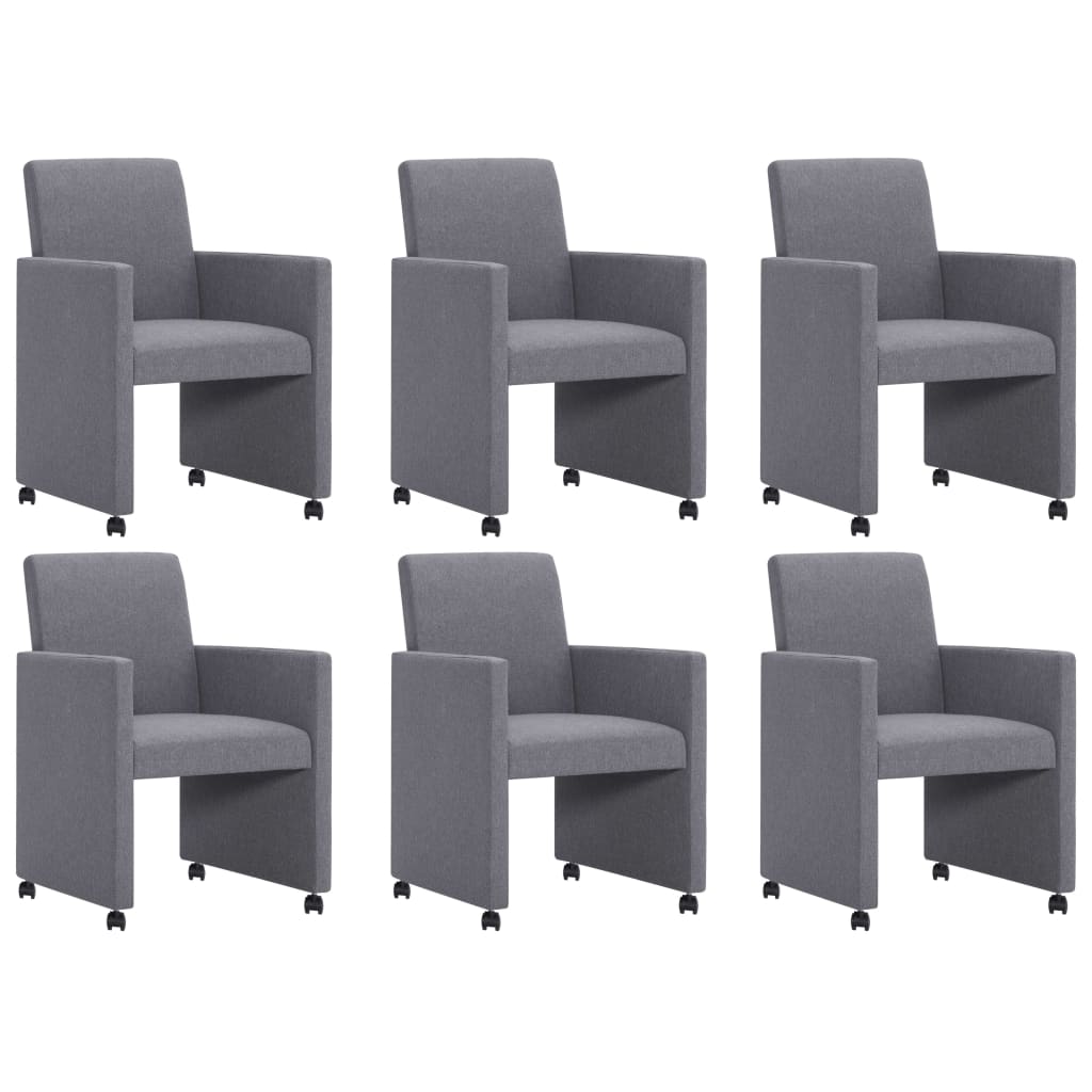 Dîner Clair Vidaxl 6x À Gris Salle Chaises Manger De Tissu Cuisine mNn80w