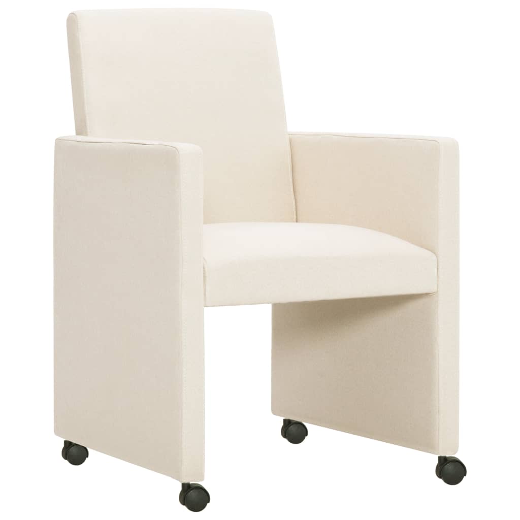 vidaXL Valgomojo kėdės, 6 vnt., kreminės spalvos, audinys (3x281276)