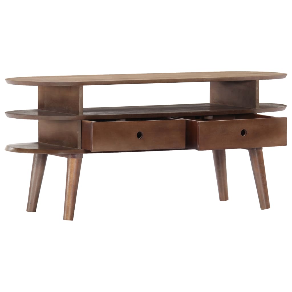 vidaXL Tv-meubel 110x35x50 cm massief acaciahout bruin, foto 2