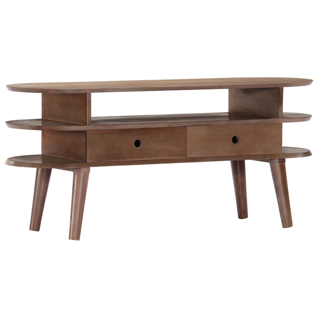 vidaXL Tv-meubel 110x35x50 cm massief acaciahout bruin, foto 4