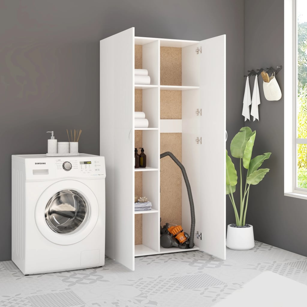 vidaXL Storage Cabinet White 80x35.5x180 cm Engineered Wood