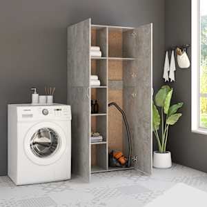 vidaXL Storage Cabinet Concrete Grey 80x35.5x180 cm Engineered Wood