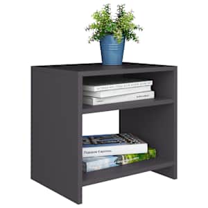 vidaXL Nattbord gr&aring; 40x30x40 cm konstruert tre