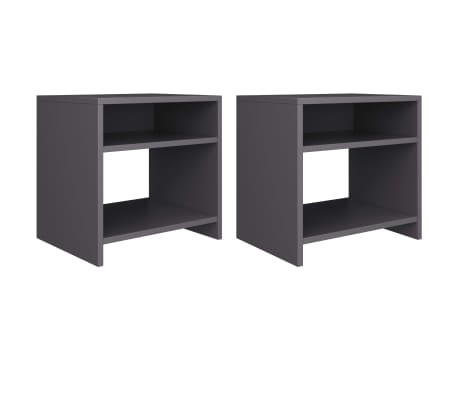 Vidaxl Bedside Cabinets 2 Pcs Grey 40x30x40 Cm Chipboard Vidaxl